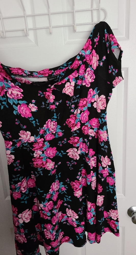 Rose Off the Shoulder Mini Dress